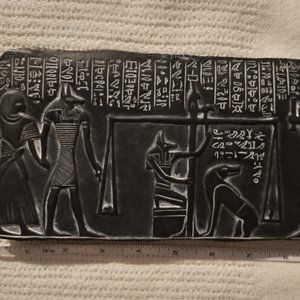 Black Stone Wall Décor - Egyptian Afterlife Weighing of the Heart.